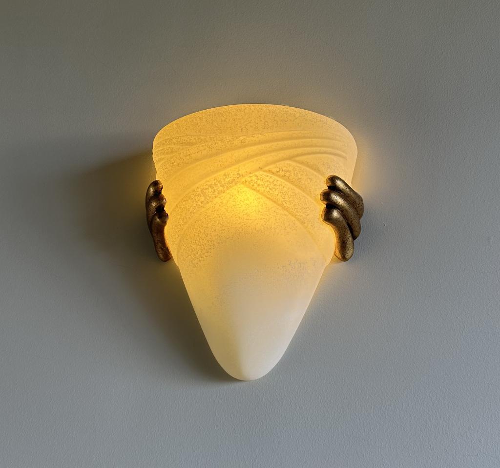 wandlamp (binnen), Huis en Inrichting, Lampen | Wandlampen, Ophalen, Zo goed als nieuw, Glas, Vintage