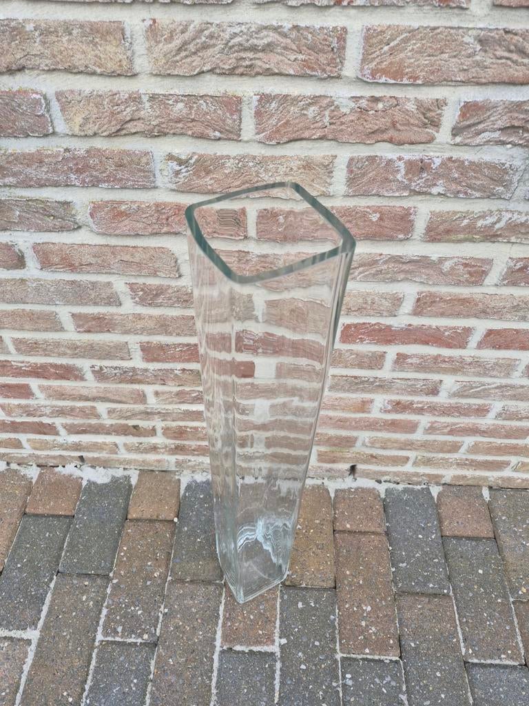 grand vase en verre carré transparent, Enlèvement, Verre