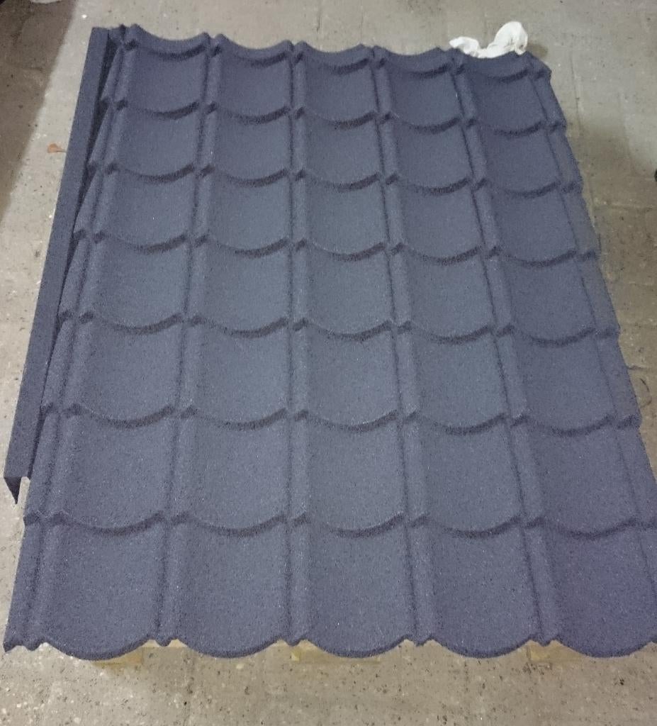 54 nieuwe metaal dakpanplaten 113cm x 86cm kleur antraciet, Doe-het-zelf en Bouw, Ophalen of Verzenden, Nieuw, Metaal