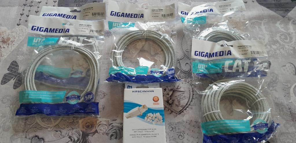 Internetkabel Patchkabel Gigamedia Datakabel Netwerkkabel, Enlèvement, Neuf