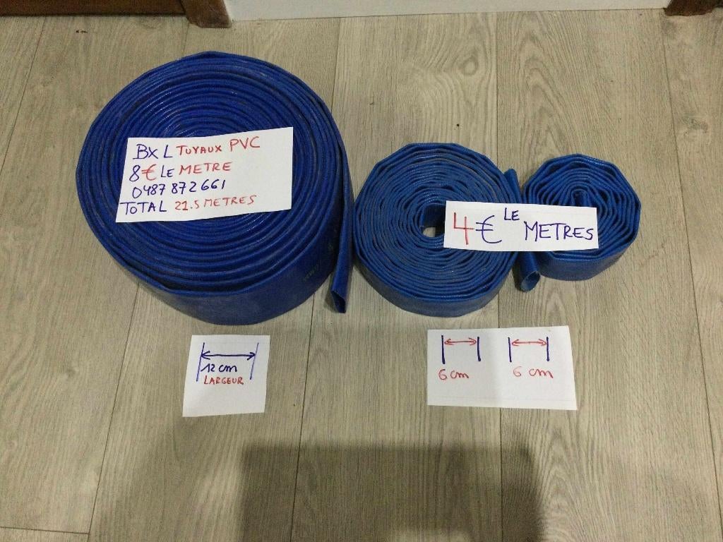 Tuyaux a bxl, 6 mètres ou plus, PVC, Enlèvement, 20 à 40 mm