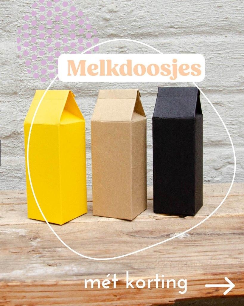 Doopsuikerdoosje: melkdoosje in verschillende kleuren, Ophalen of Verzenden, Nieuw, Geboortebord
