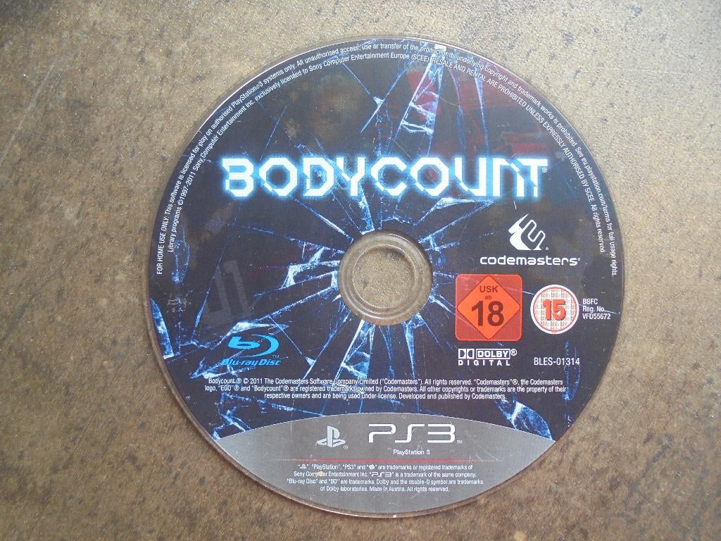 Bodycount voor PS3 (zie foto's), Avontuur en Actie, Gebruikt, Vanaf 18 jaar, 1 speler