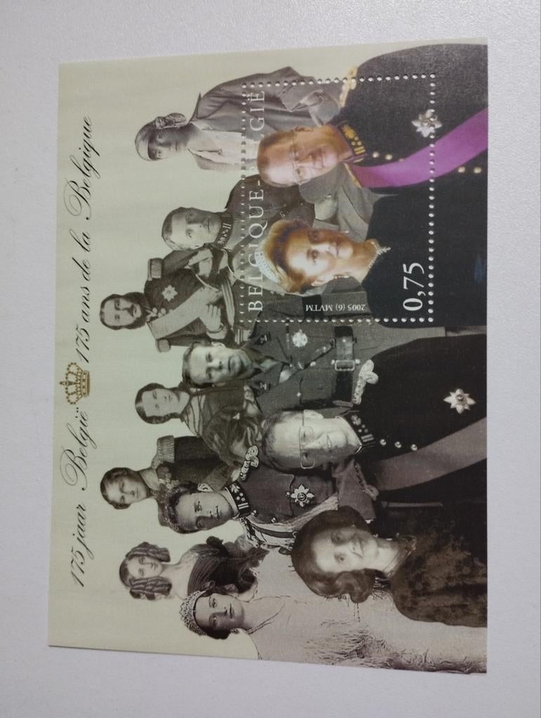 Een postzegelblok over de koningen en koninginnen van België, Postzegels en Munten, Postzegels | Europa | UK, Ophalen