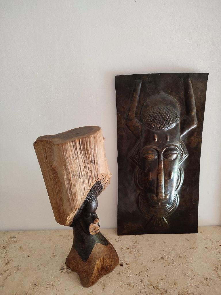 African Art. Prachtig handgesneden beeld ijzerhout/ebbenhout, Antiek en Kunst, Kunst | Niet-Westerse kunst, Ophalen of Verzenden