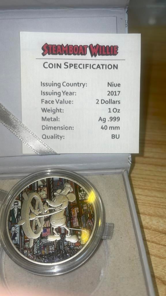 1 oz argent mickey qualite bu !! Zilveren, Timbres & Monnaies, Monnaies | Europe | Monnaies euro, Enlèvement, Argent