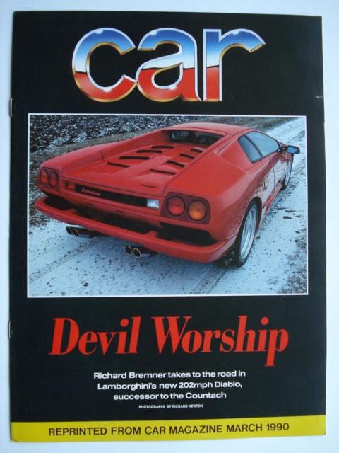 Lamborghini Diablo 1990 Car reprint Brochure Catalogue Prosp, Envoi, Utilisé, Autres marques