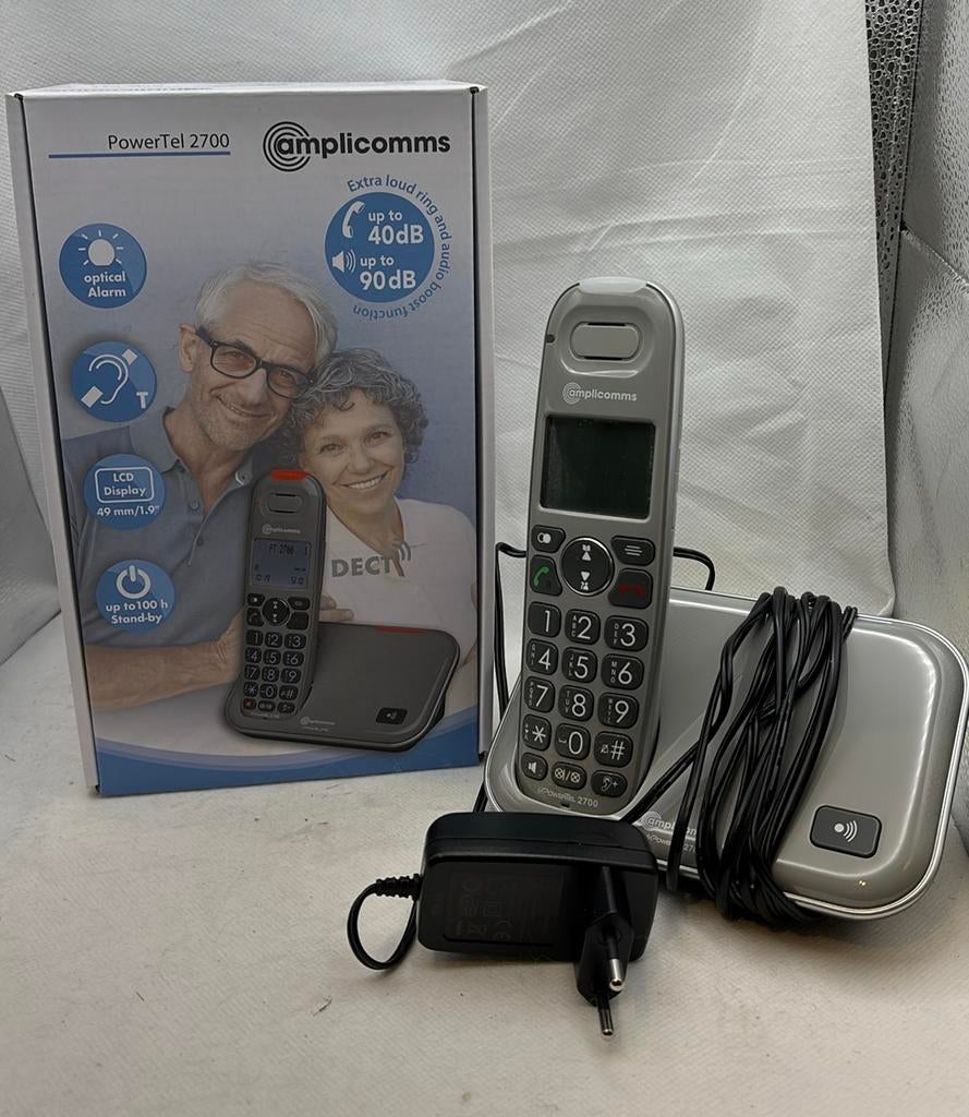 Amplicomms Powerstel 2700 Cordless Big Button Phone, Télécoms, Téléphones fixes | Combinés & sans fil, Enlèvement ou Envoi, Utilisé