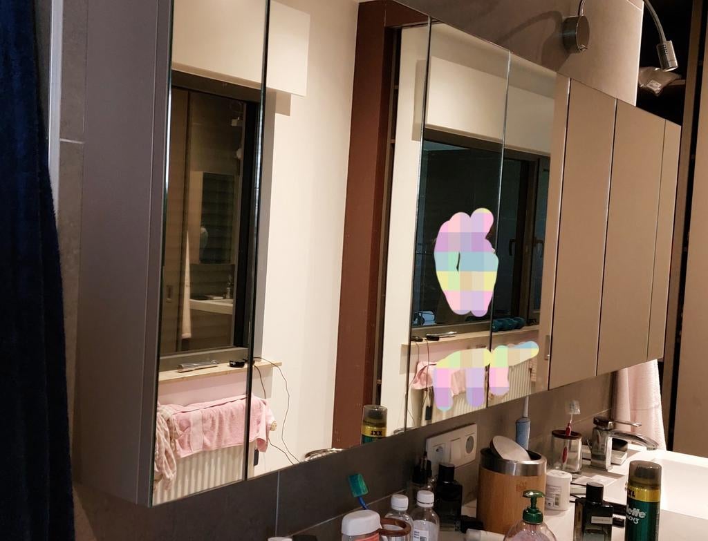 Armoire de toilette L 202 H 66 P 14.5cm taupe et miroir, Maison & Meubles, Enlèvement