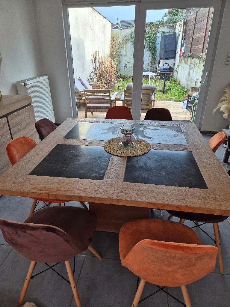 Table bois massif, 100 à 150 cm, Cinq personnes ou plus, Carré, 100 à 150 cm