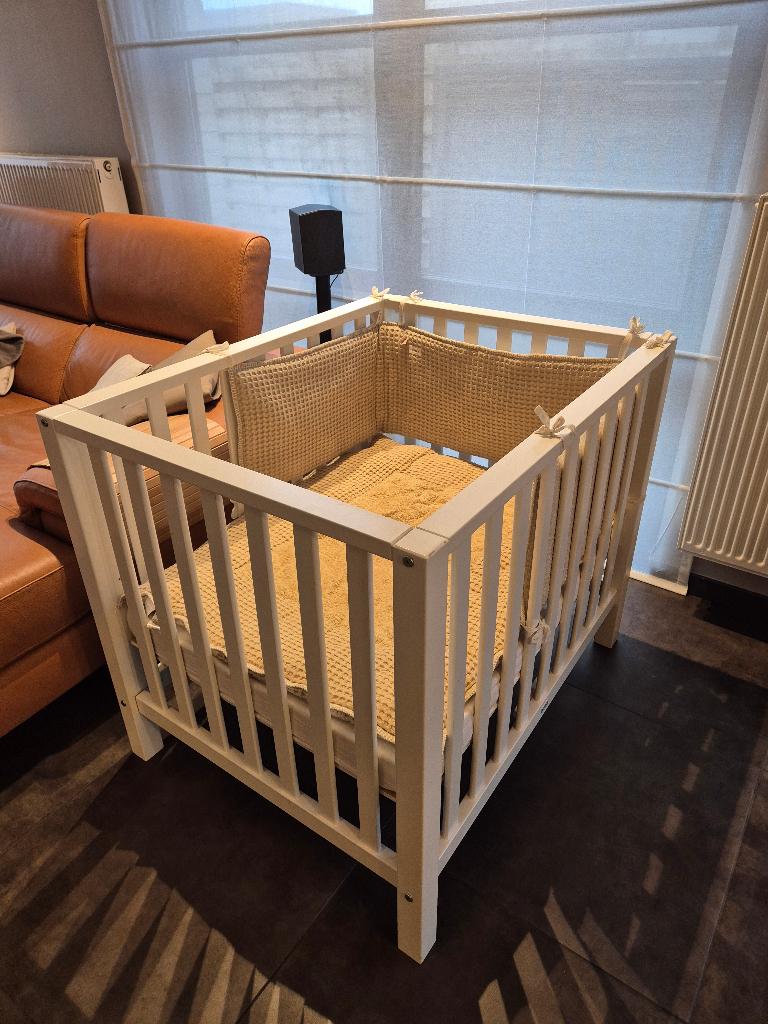 Babypark/Box TWF wit incl. boxkleed en omranding Koeka, Kinderen en Baby's, Babyparken, Zo goed als nieuw, Rechthoekig, In hoogte verstelbaar