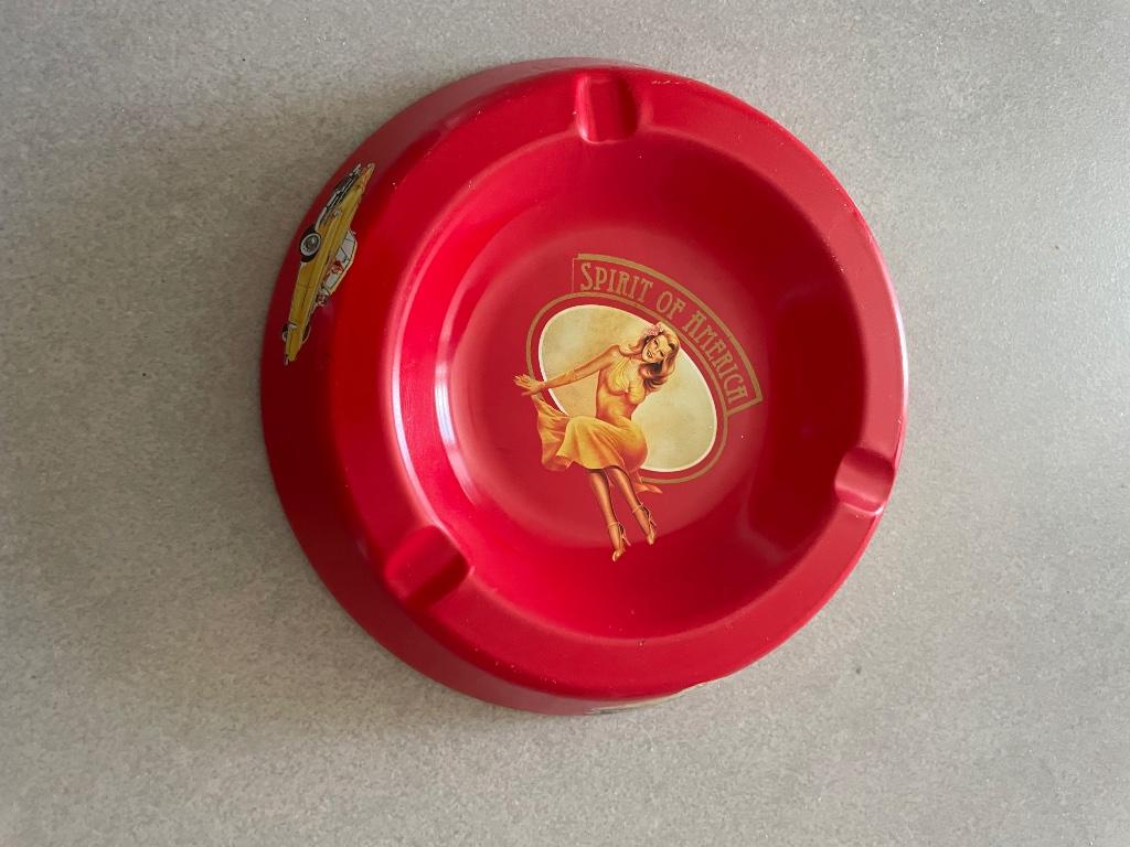 Retro Metalen asbak spirit of America, Ophalen, Zo goed als nieuw