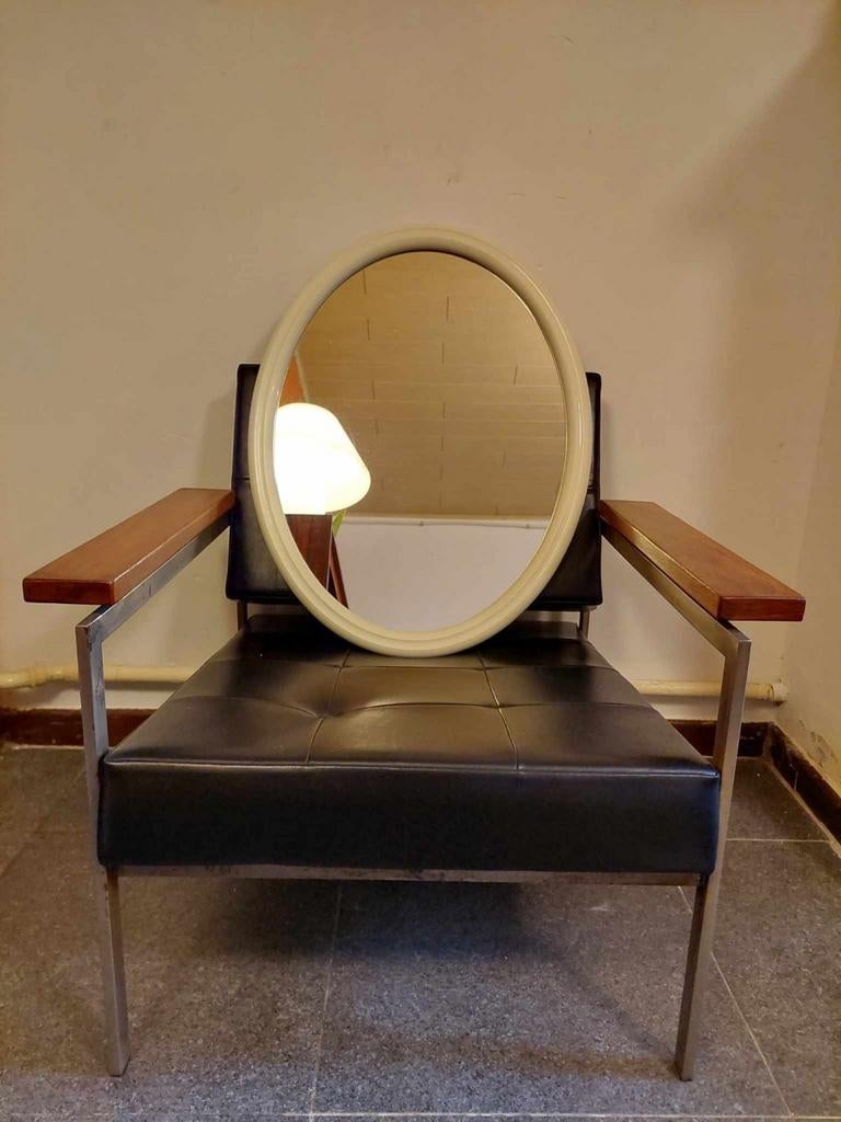 Vintage Space Age ovale Tiger spiegel, 1970s, Enlèvement ou Envoi, Comme neuf