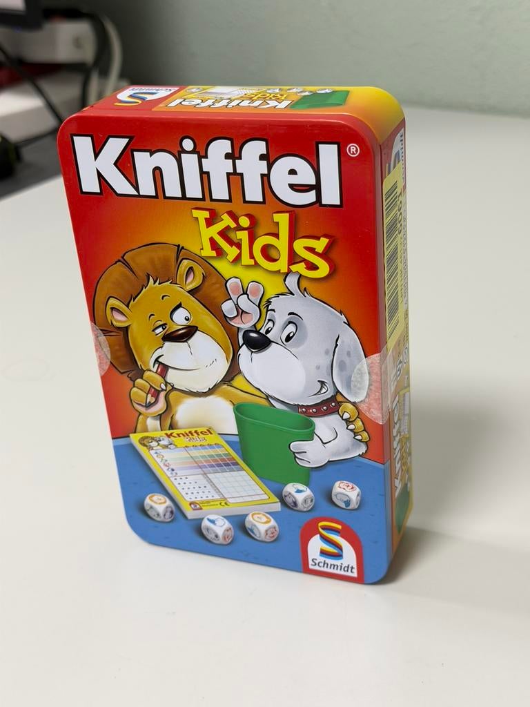 Schmidt spelletje spel Kniffel Kids Dobbelspel in Blik (5+), Hobby en Vrije tijd, Gezelschapsspellen | Overige, Vijf spelers of meer