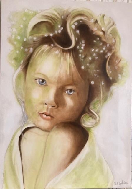 olieverfschilderij  eerste communicantje, Antiquités & Art, Art | Peinture | Classique, Enlèvement