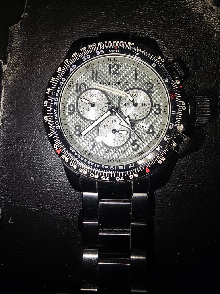 Grosse Montre Nautica A42551 noir dateur ne tourne pas ., Handtassen en Accessoires, Horloges | Heren, Ophalen of Verzenden