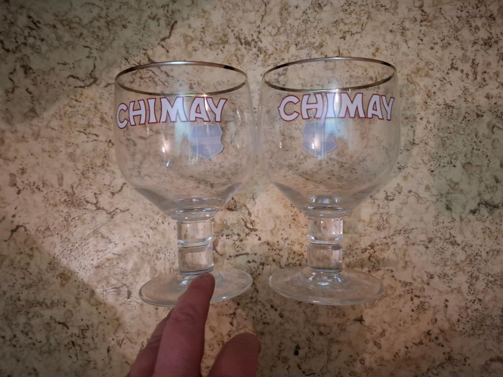 Lot de deux verres à Chimay, Enlèvement, Comme neuf, Verre à bière