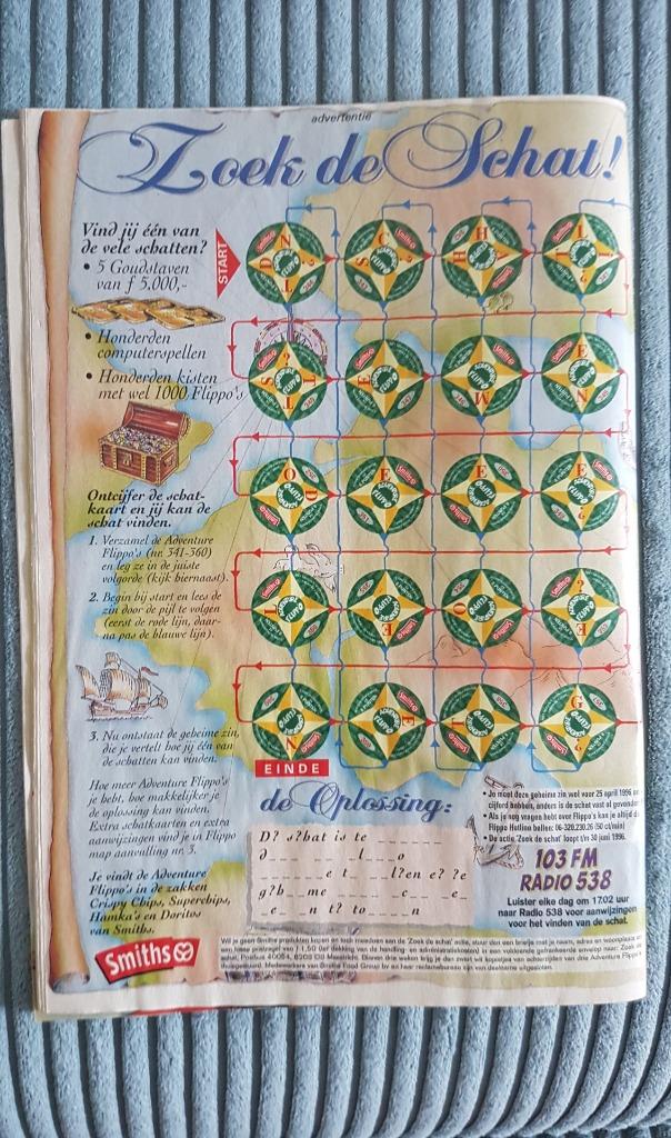 Adventure Flippo`s advertentie Zoek de Schat!, schatkaart 1, Verzamelen, Verzenden, Adventure, Overige typen