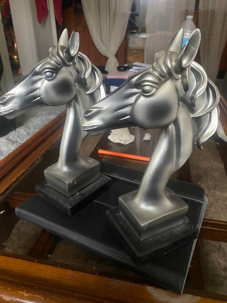 Set Zilveren Paardenbeelden – Mooie Decoratie, Ophalen, Brons