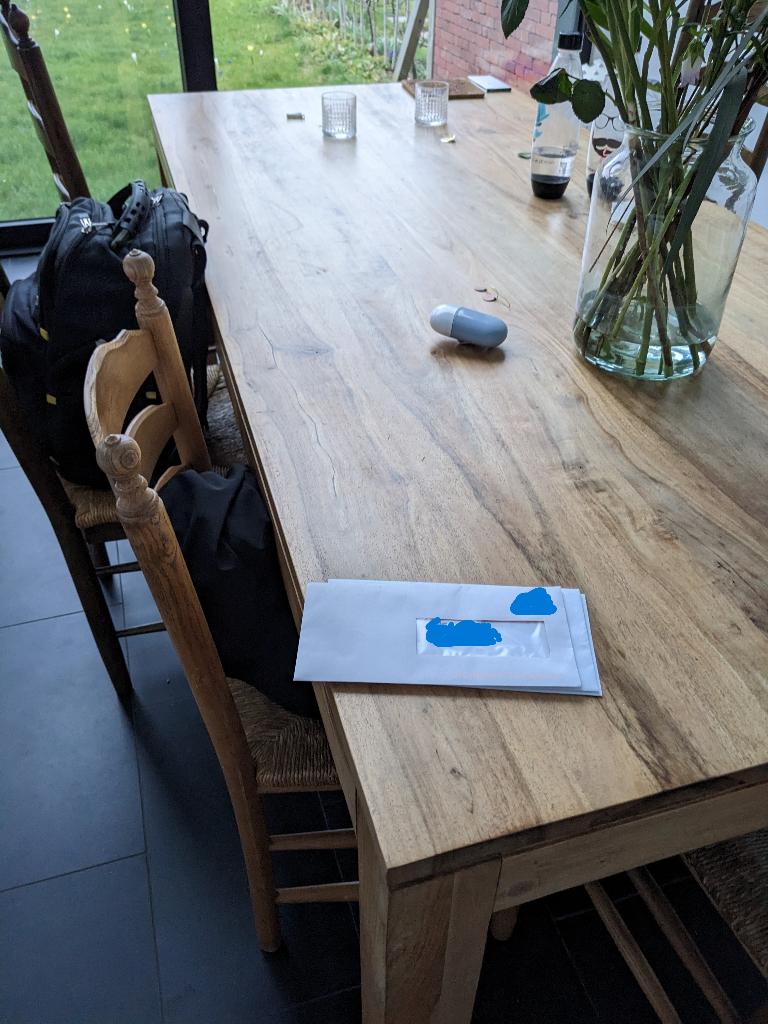 Eettafel Teak 220cm - 10 personen, Huis en Inrichting, Tafels | Eettafels, Ophalen, Gebruikt, 100 tot 150 cm, Teakhout