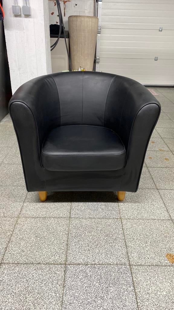 Club en cuir noir, 1 place, Enlèvement, Comme neuf