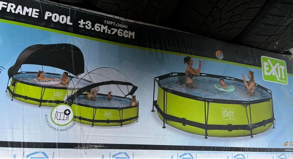 Exit Frame Pool Lime Green 360, Ophalen, Rond, Nieuw, Opzetzwembad