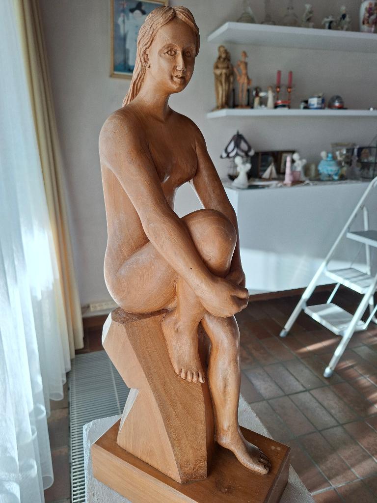 houten beeld Staf Peleman, Antiek en Kunst, Kunst | Beelden en Houtsnijwerken, Ophalen