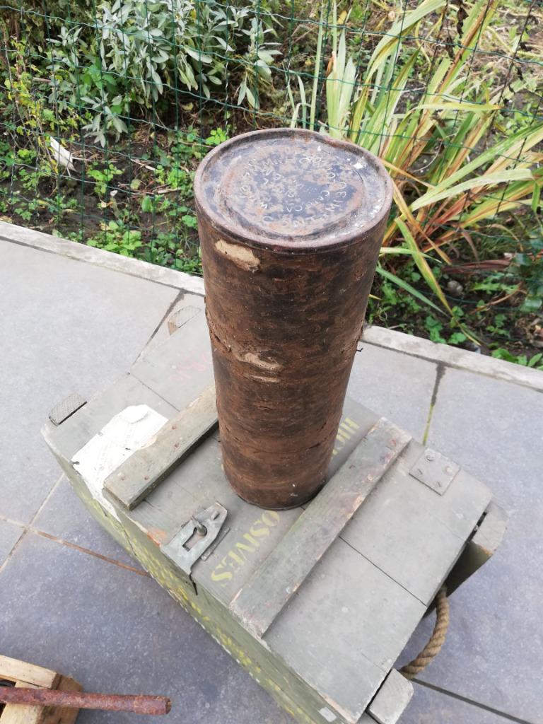 Kartonnen container shell us ww2, Verzamelen, Ophalen of Verzenden, Landmacht, Overige typen