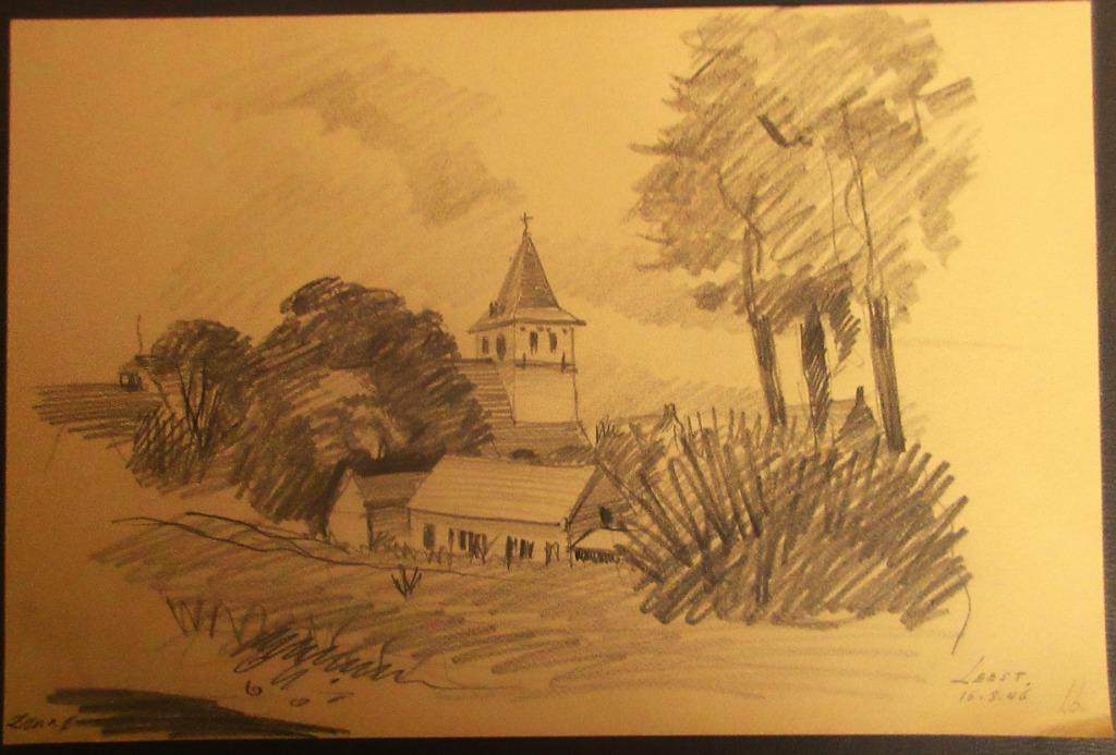Esquisse « Lire depuis Senne (Brughuis - Église) -L. Boschma, Enlèvement ou Envoi