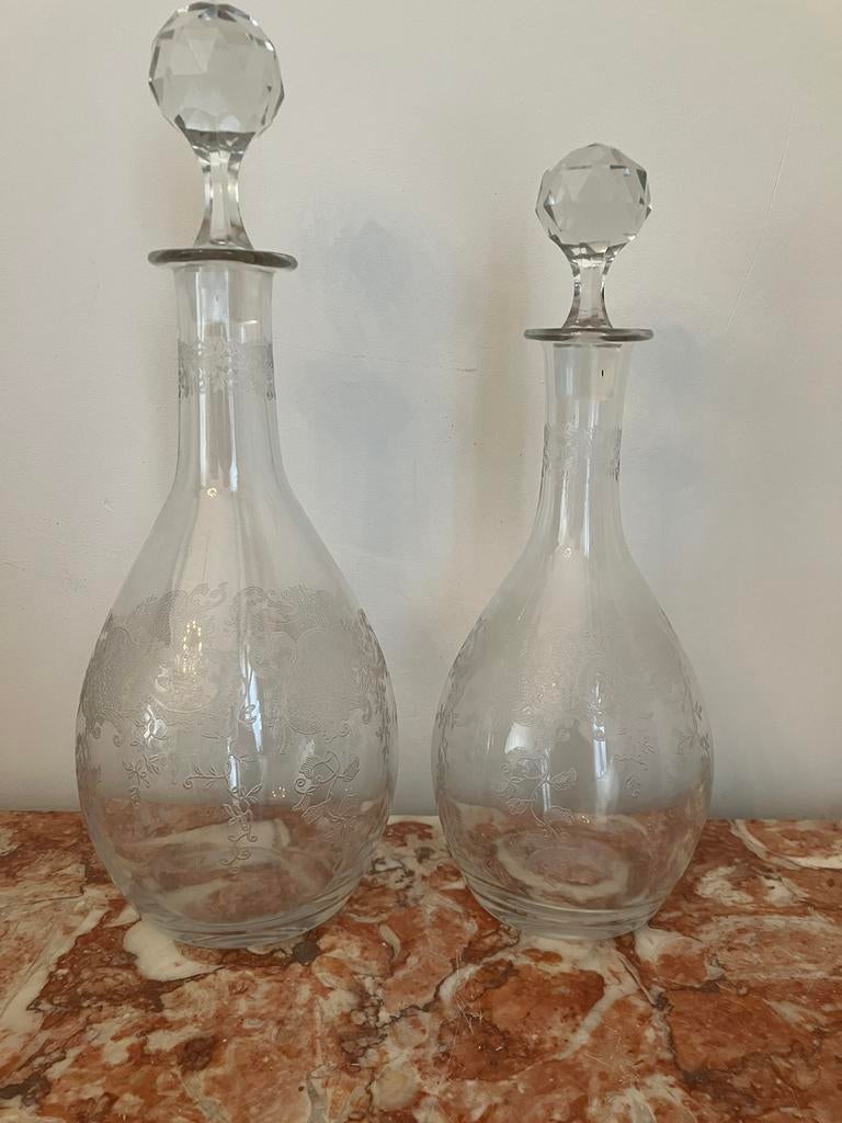 Duo de carafes en cristal Saint Louis début 20ème, Antiquités & Art, Enlèvement ou Envoi