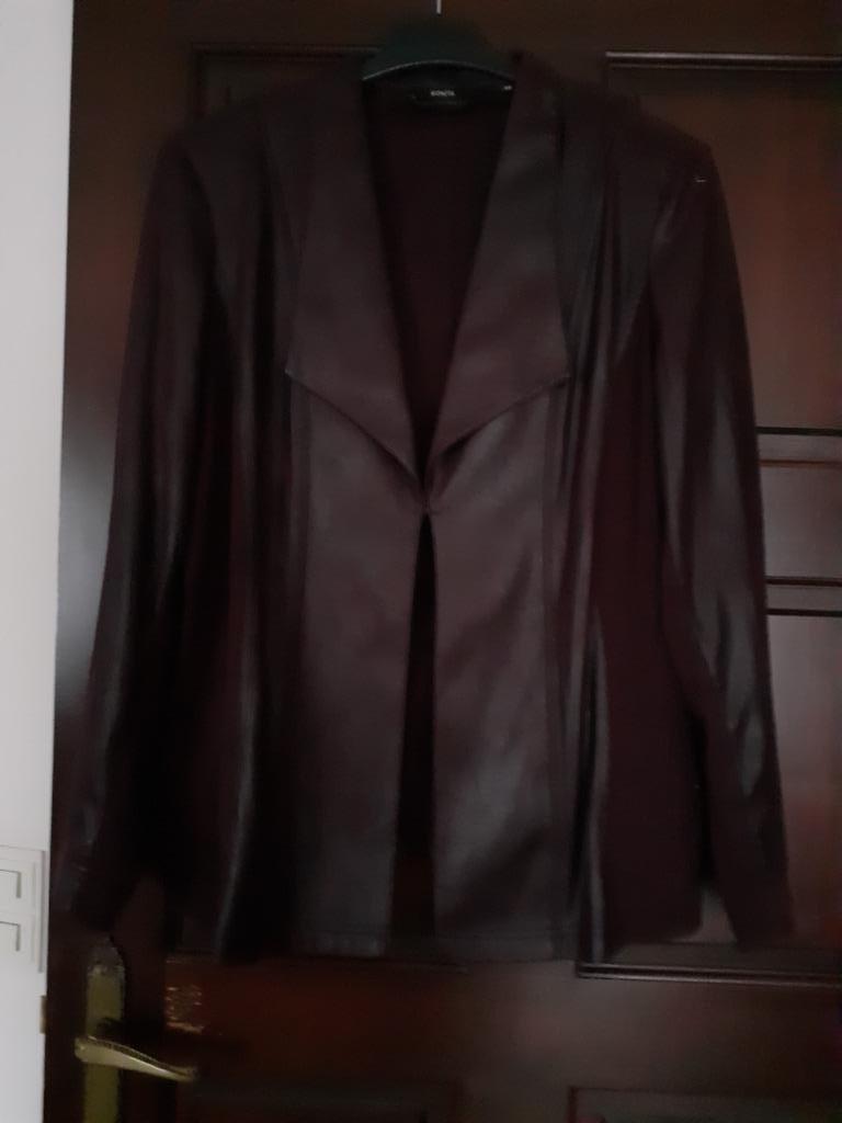 damesvest in fijne lederlook, Kleding | Dames, Ophalen of Verzenden, Nieuw, Maat 46/48 (XL) of groter, Bruin