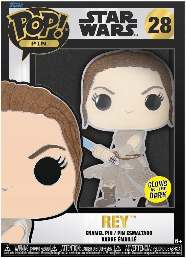 Funko POP Pin - Star Wars - Rey (28) Glows In The Dark, Neuf, Funko, Supportemea@funko.com, Wetmore Avenue, Everett, WA 98201, USA.