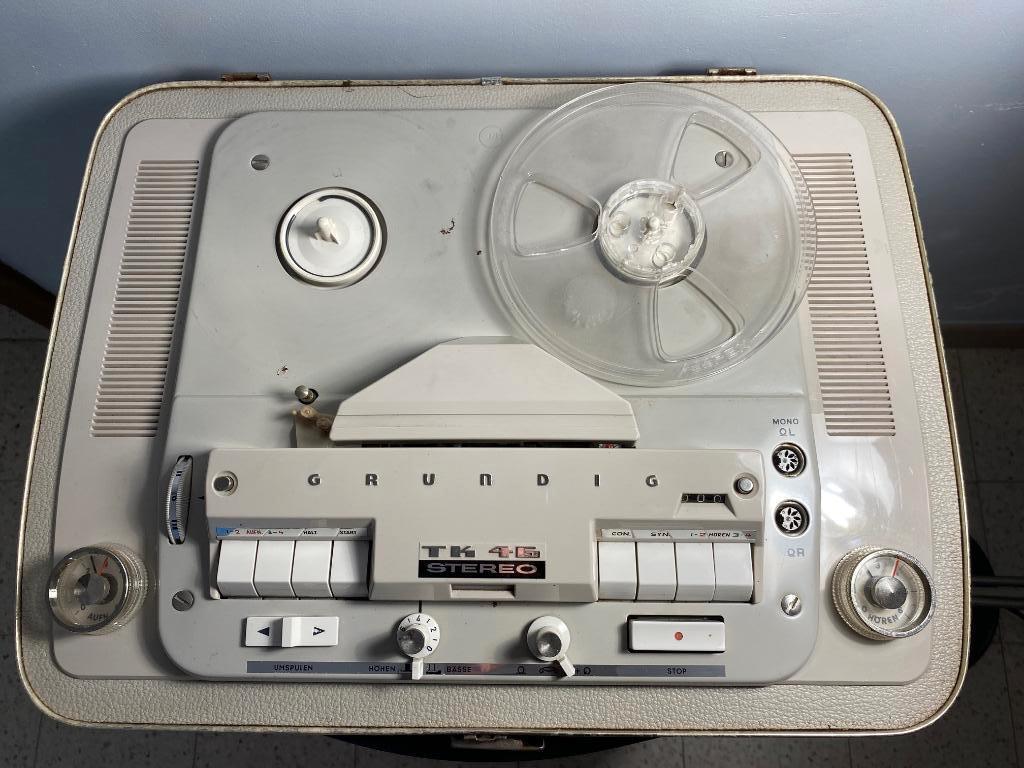 Magnétophone stéréo Grundig TK46 vintage retro 1962 - 1965, Enlèvement ou Envoi, Magnétophone, Avec protection anti-poussière