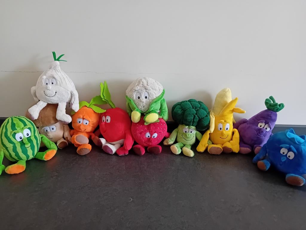 11 fruit en groenteknuffels, Overige karakters, Ophalen, Zo goed als nieuw, Overige typen