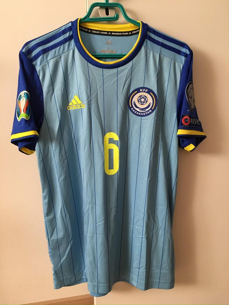 Kazachstan matchworn/issued shirt vs België, Sport en Fitness, Voetbal, Ophalen of Verzenden, Zo goed als nieuw, Shirt