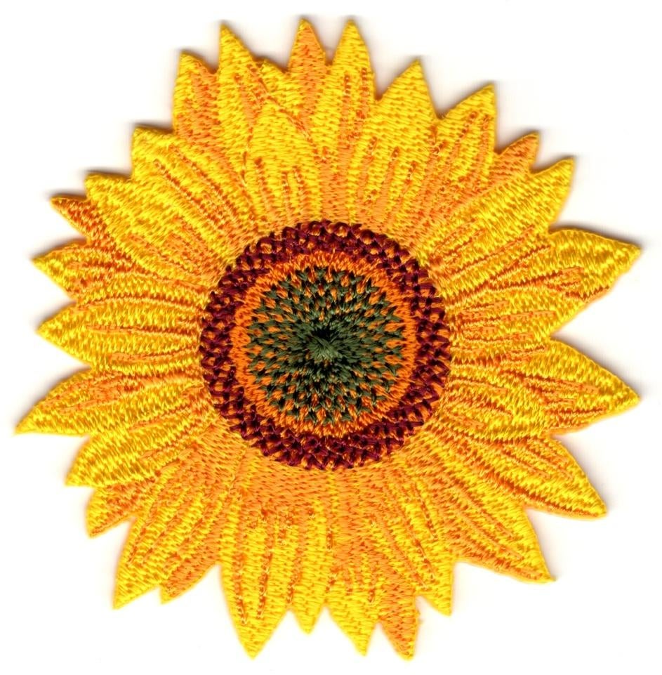 Zonnebloem stoffen opstrijk patch embleem, Verzamelen, Kleding en Patronen, Nieuw, Verzenden