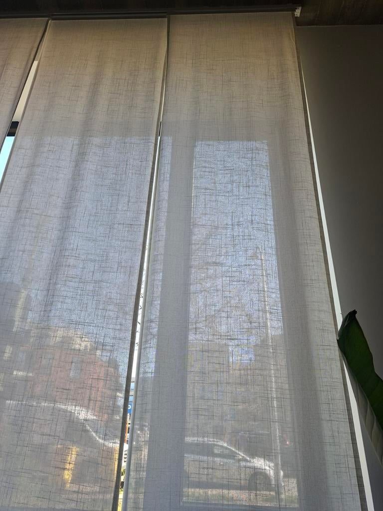 Strook gordijnen 4 stuks met ophangbevestiging, Huis en Inrichting, Stoffering | Gordijnen en Lamellen, Ophalen