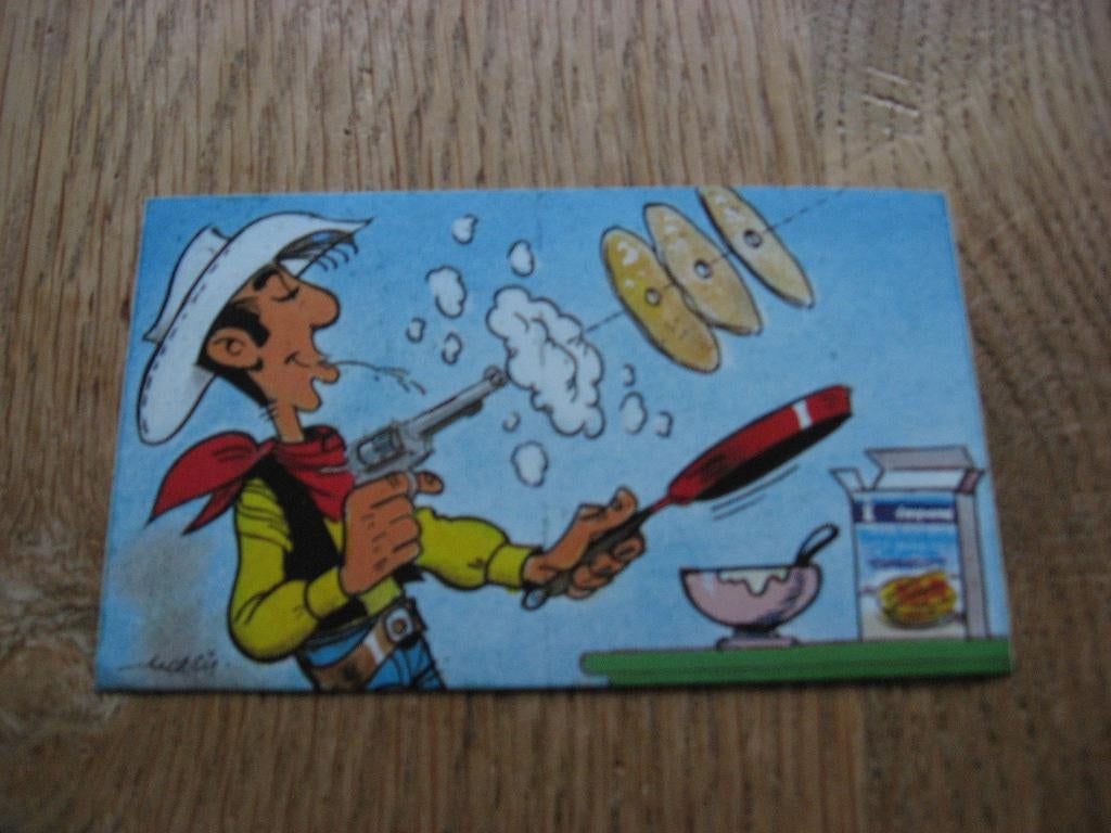 Sticker Lucky Luke Bakt Pannenkoeken Imperial 10 x 6 cm, Enlèvement ou Envoi, Autres personnages, Neuf, Image, Affiche ou Autocollant
