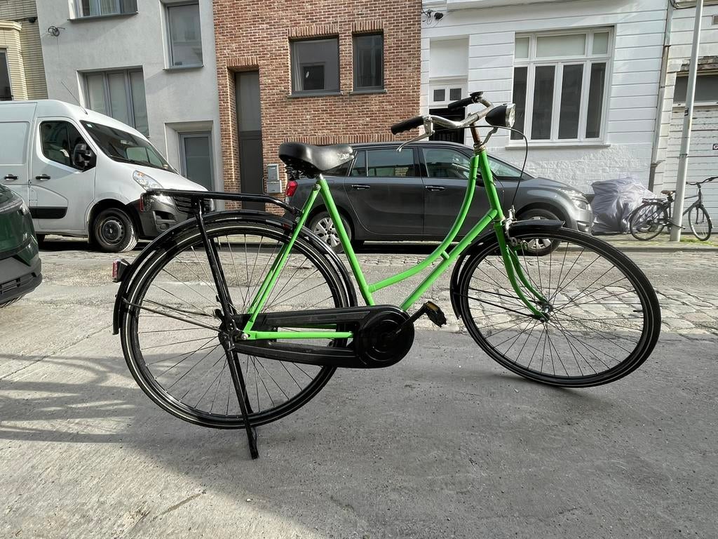 Groene omafiets / hollandse fiets, Fietsen en Brommers, Ophalen, Gebruikt, Terugtraprem