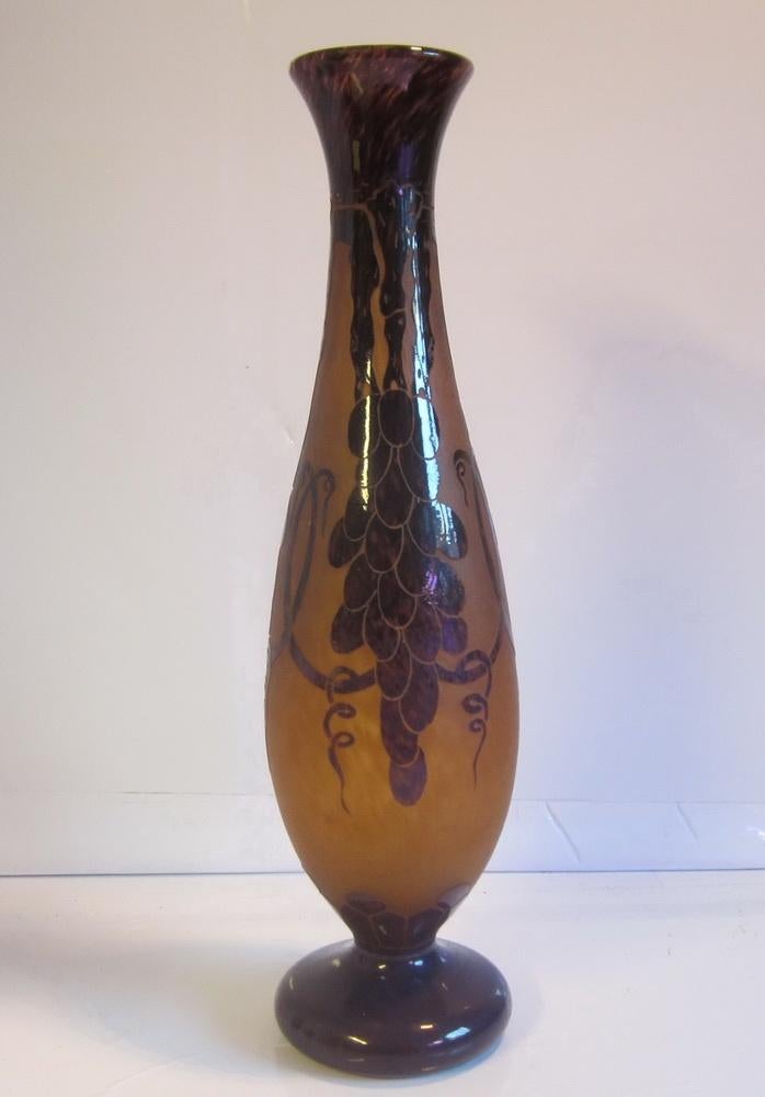 Vase Le Verre Français ancien Ch. Raisin Schneider vers 1920, Antiquités & Art, Envoi