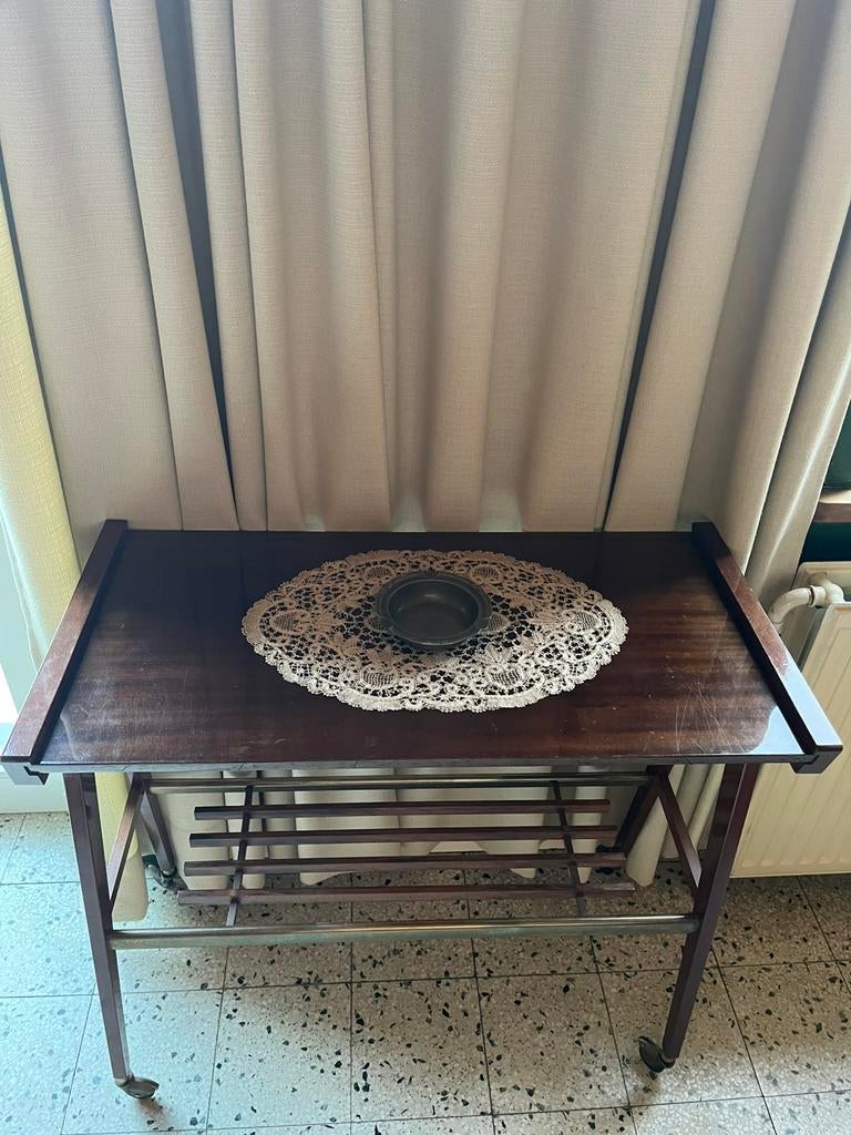 Table roulante vintage en bois, Maison & Meubles, Enlèvement, Comme neuf, Bois