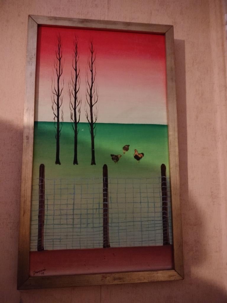 Schilderij kippen, Ophalen