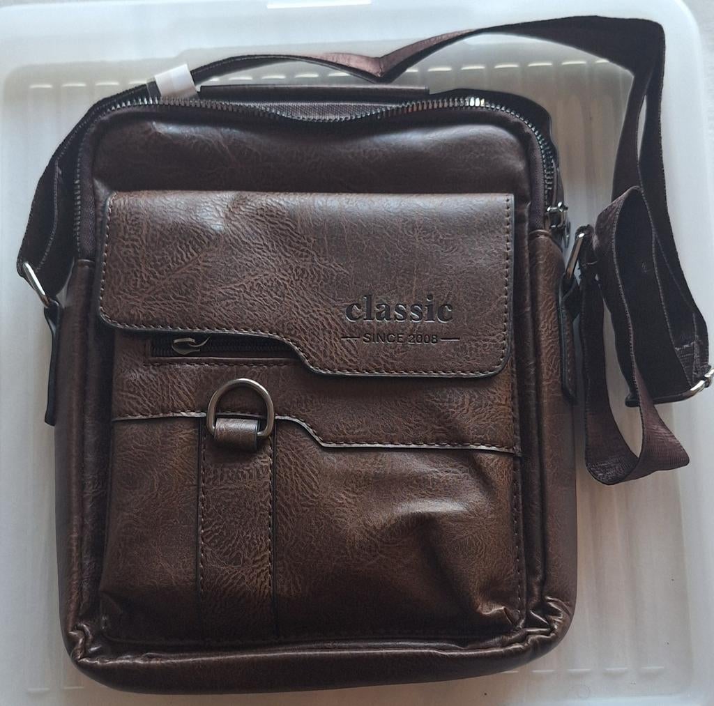 Nieuwe Heren Schoudertas / Messenger Bag – Donkerbru, Handtassen en Accessoires, Tassen | Schoudertassen, Leer, Ophalen