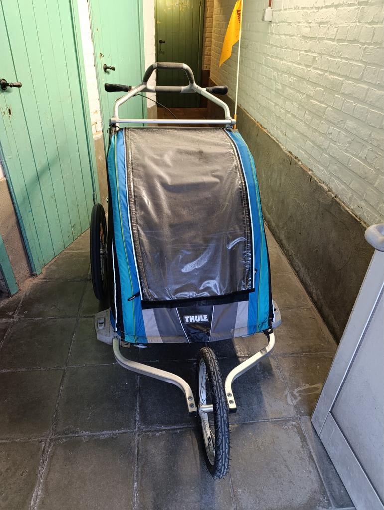 Fietskar Thule Chariot CX2 met jogging kit + babyschaal, Fietsen en Brommers, Ophalen of Verzenden, Vering