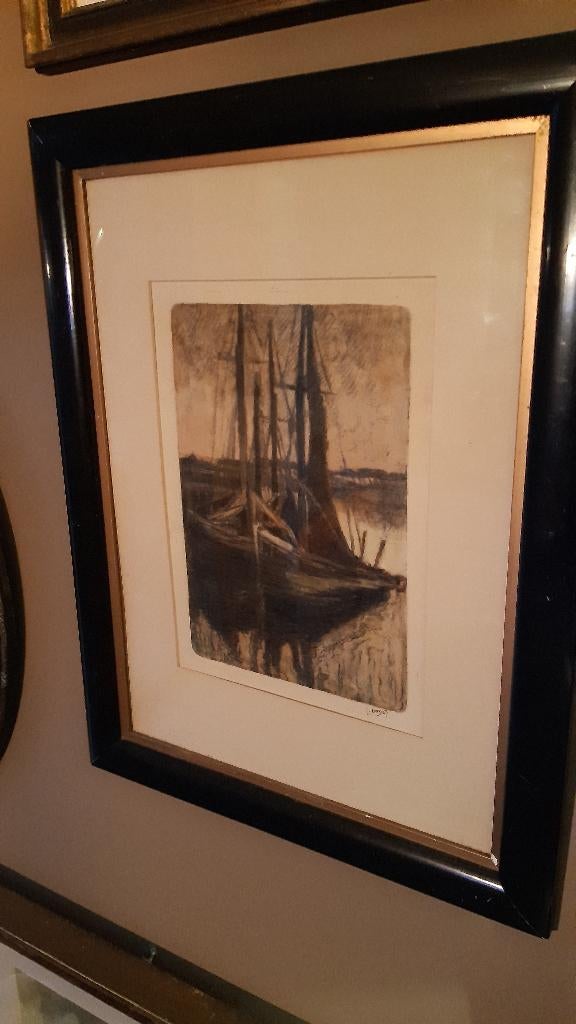 Léon Londot (Bergen, 1878 — Uccle, 1953), Antiquités & Art, Art | Eaux-fortes & Gravures, Lithographie, Numéroté, Signé, Encadré