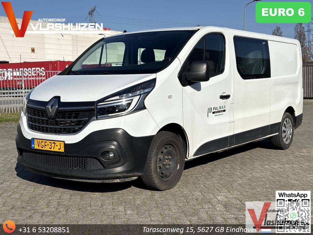 Renault Trafic 2.0 dCi 120 T29 L2H1 Dubbel Cabine Work Editi, Auto's, Bestelwagens en Lichte vracht, Renault, Wit, Bedrijf, Parkeersensor