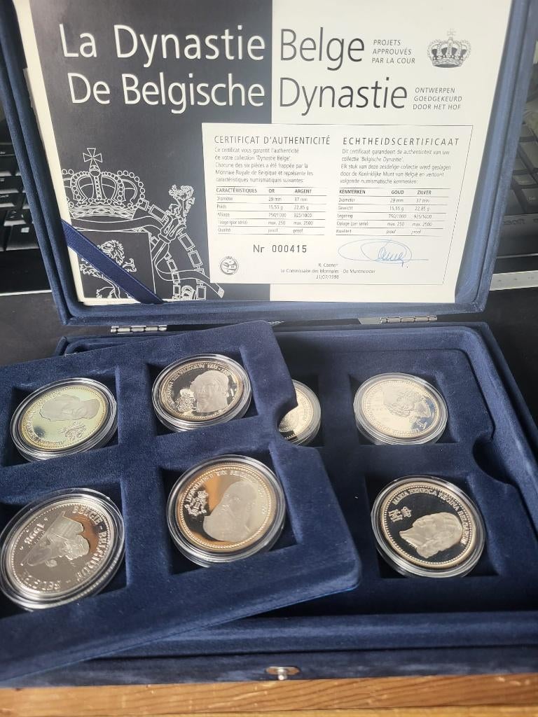 KMR zilveren herdenkingsmunten van La Dynastie Belge, Timbres & Monnaies, Argent, Enlèvement, Série, Argent