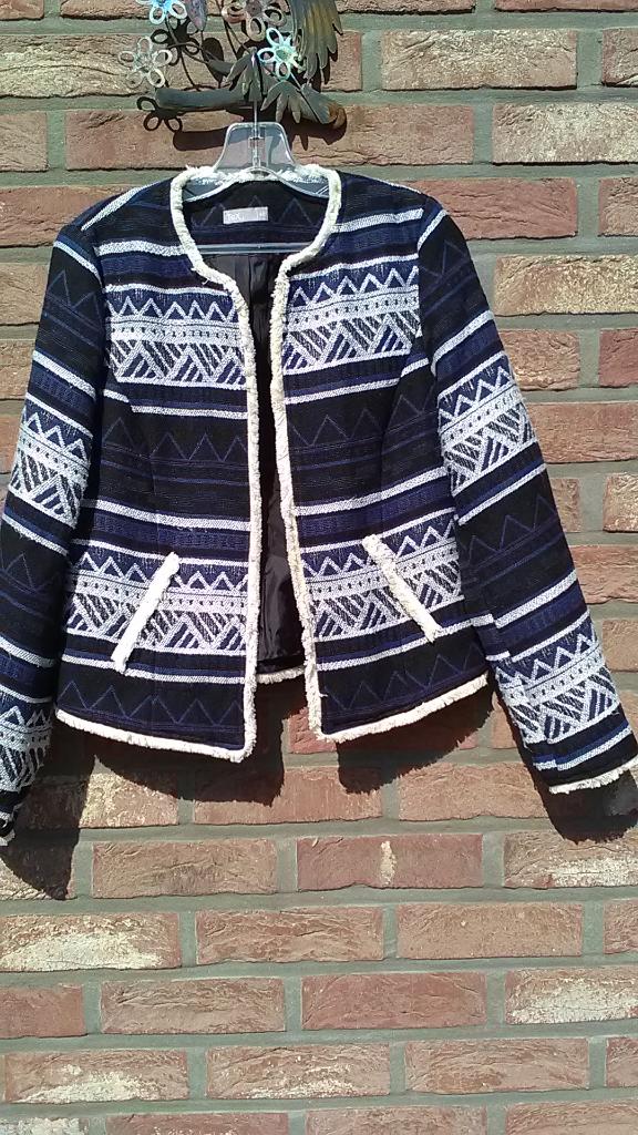 Tex getailleerde jas maat 40 nieuw blauw/zwart/wit, Kleding | Dames, Maat 38/40 (M), Blauw, Nieuw, Ophalen of Verzenden