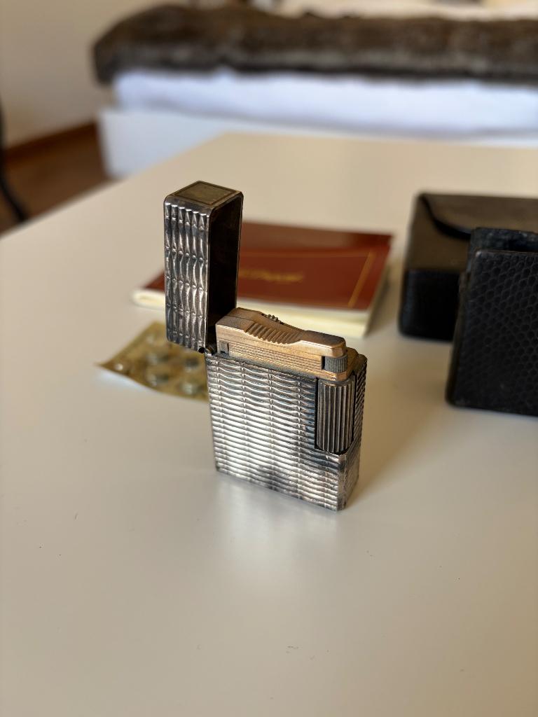 S.T. Dupont Ligne 1 zilver, Verzamelen, Ophalen of Verzenden, Gebruikt, Aansteker