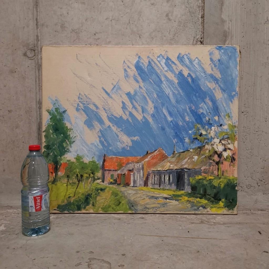 Dorpsgezicht te Briel (Weert) (ca. 1965) - Gustaaf Maerevoet, Antiek en Kunst, Ophalen